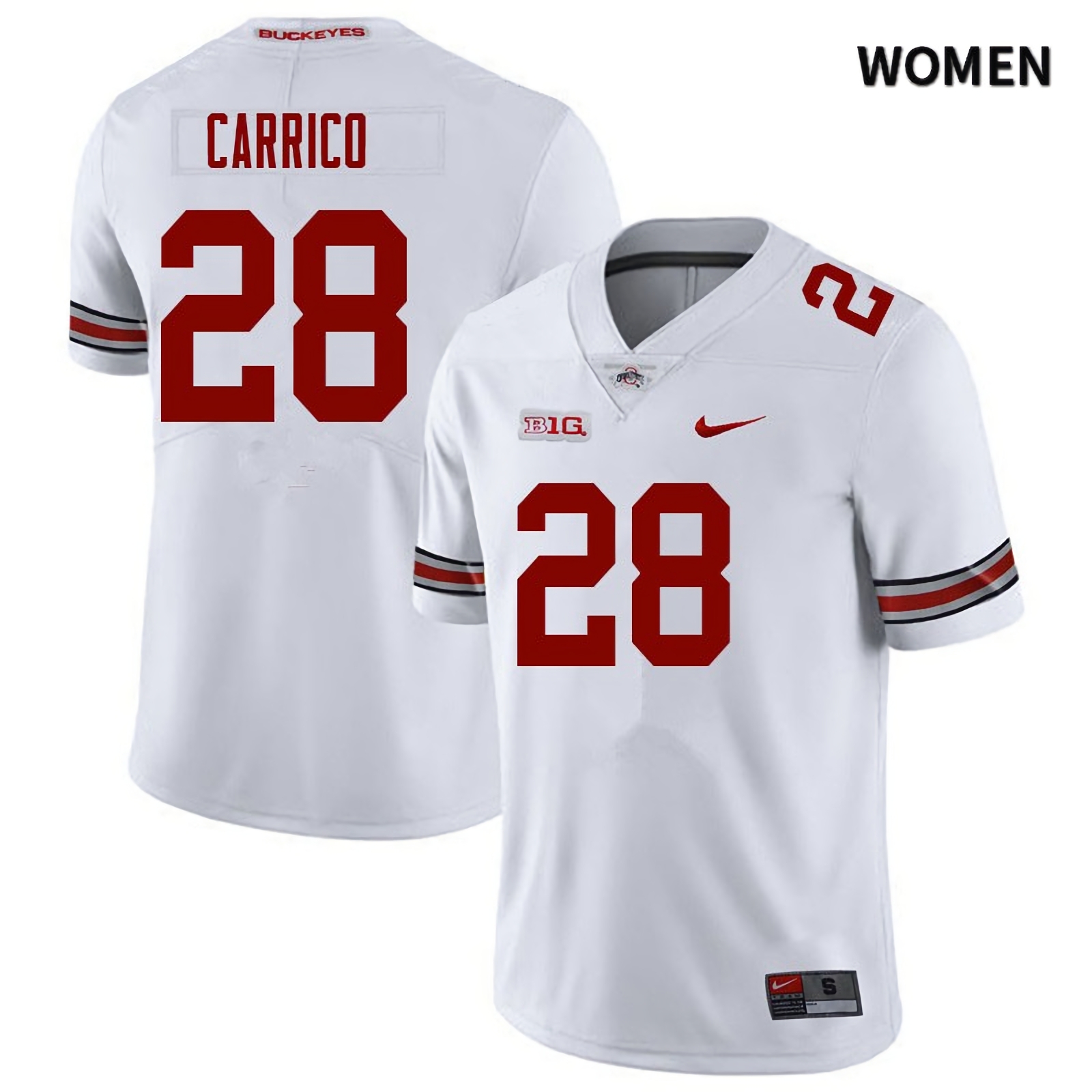 Reid Carrico Ohio State Buckeyes Women's NCAA #28 White College Stitched Football Jersey GSL2456HY